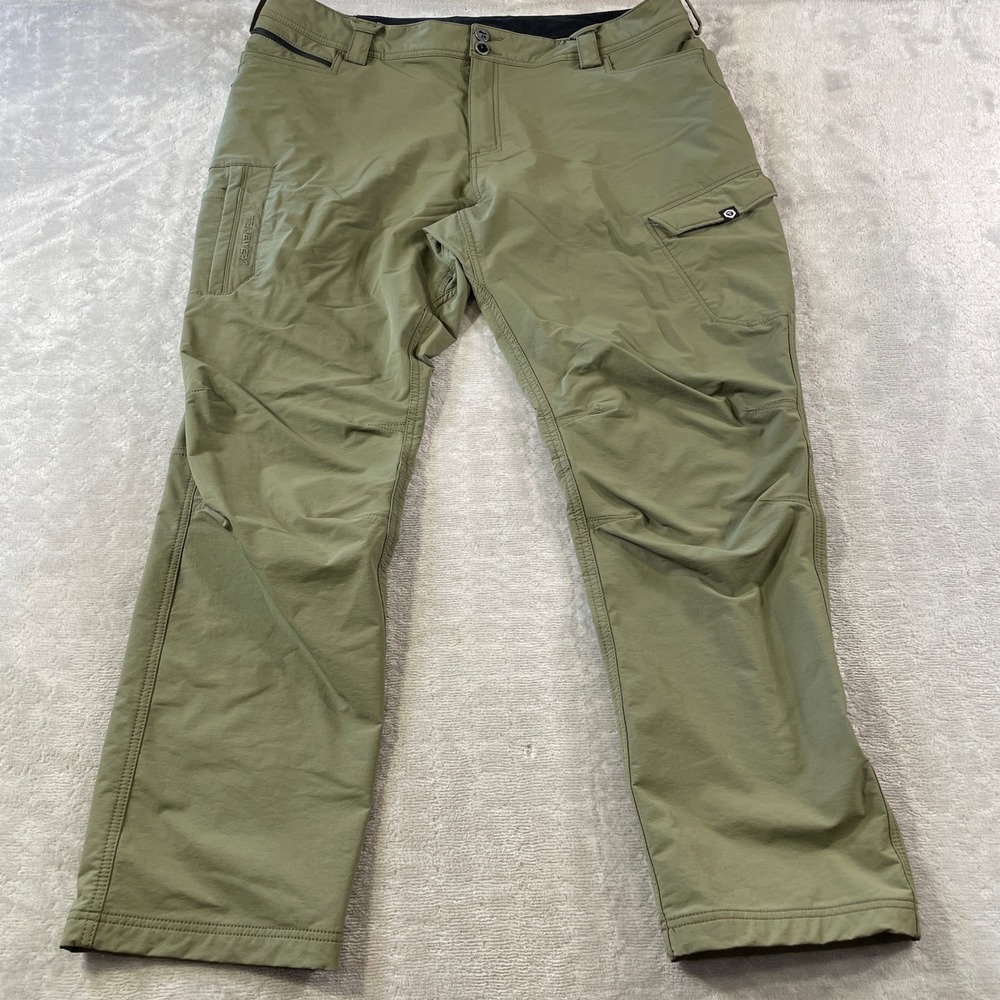 Truewerk T2 Werkpant Mens 42x32 Green Technical Workwear Cargo Pants Stretch